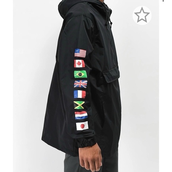 [HUF] Regional Tour Black Anorak Jacket - Picture 2 of 6